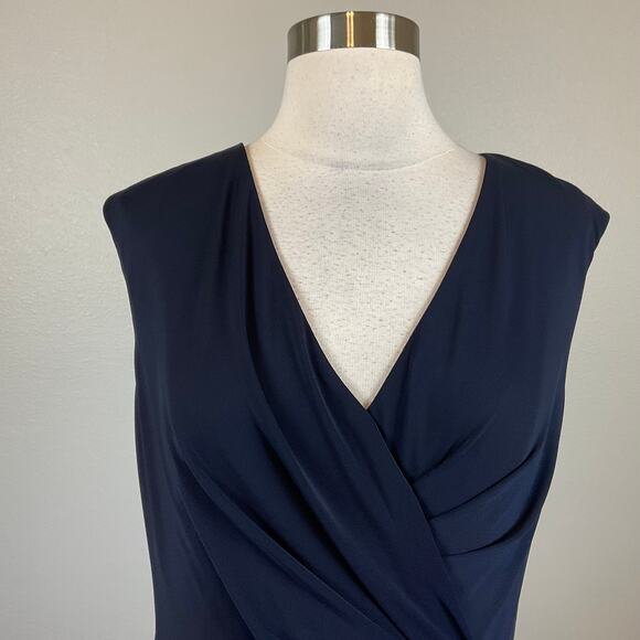 Ralph Lauren Embellished Sleeveless Sheath Cocktail Dress Navy Blue Size 10 - Picture 8 of 14